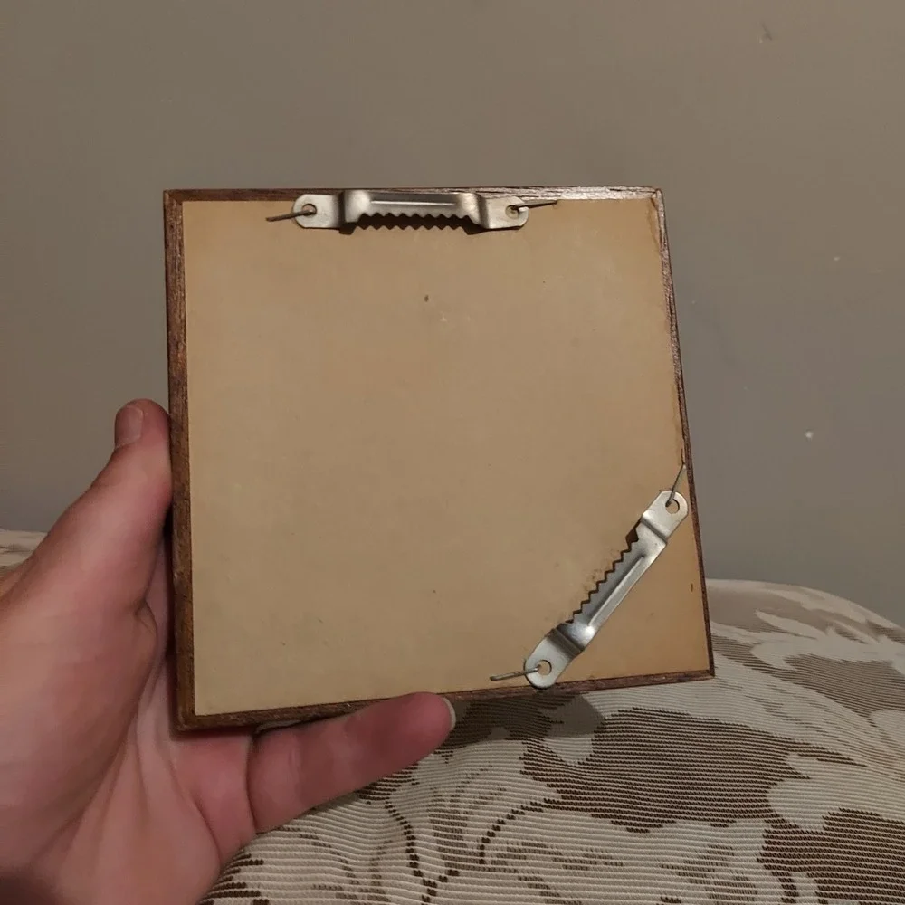Set of 2 Small Square Wood Wall Mirrors 5.25